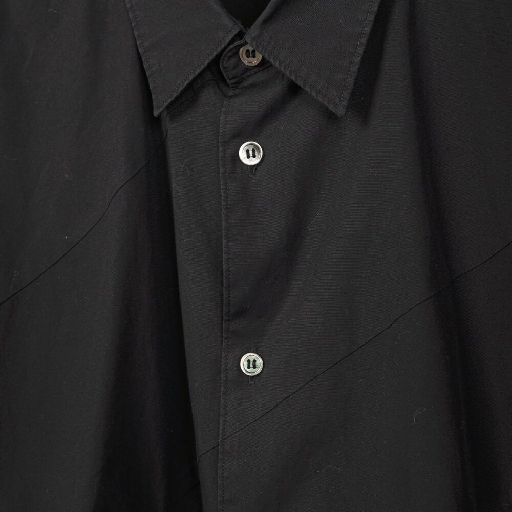 Comme des Garcons Homme Plus Black Cotton-Poplin Diagonal-Panel Buttoned Shirt - Picture 7 of 11